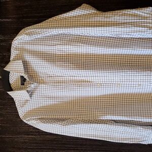 Club Room Men's Checkered Shirt in White, Black, and Green